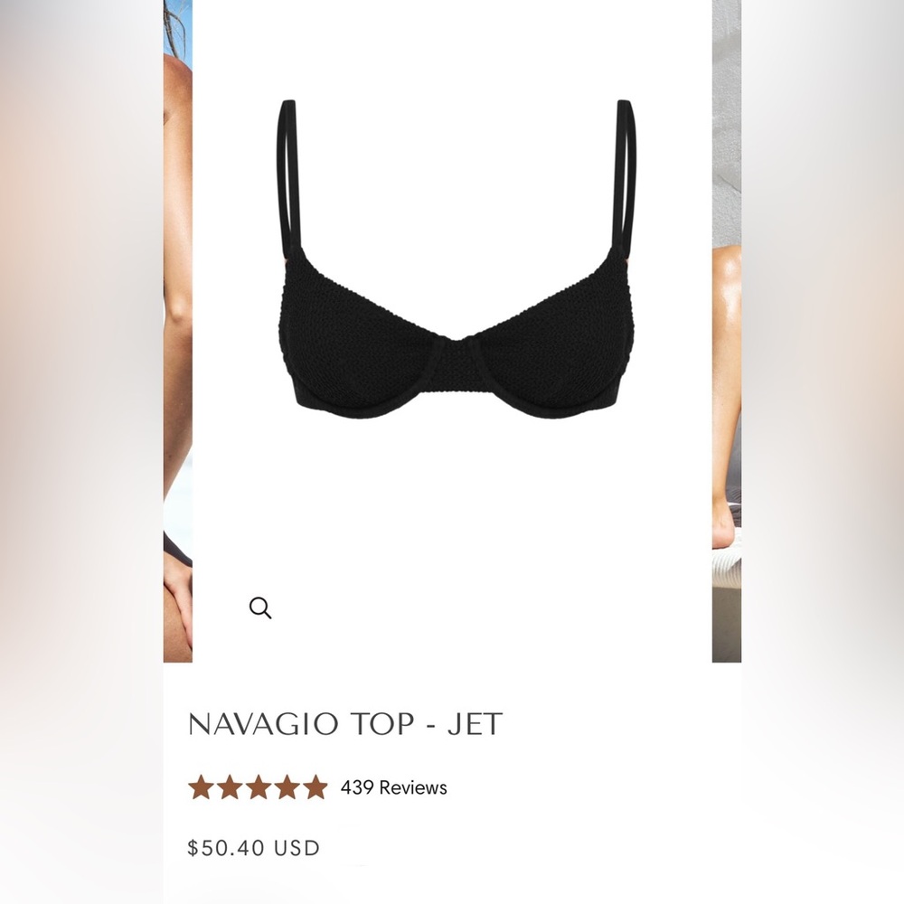 Somerville Swim - Navagio Top - Jet Black- XL